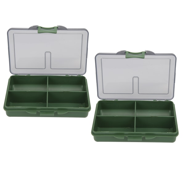 2 stk Fiskekrok Agn Gadget Box Mini PP Oppbevaringsboks Etui for fiskeutstyr Tilbehør 4 rom