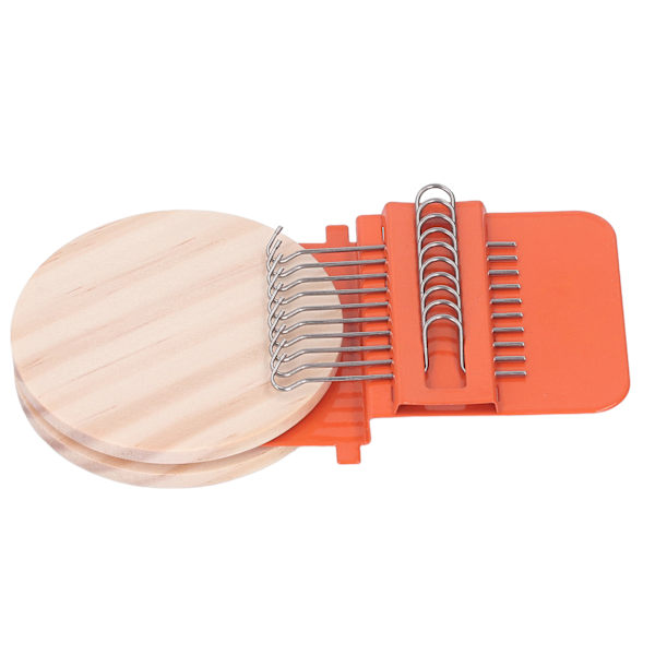 10 kroker Mini vevstol Hjemmelaget liten vevstol med 6,5 cm treplate for håndverk DIY veving oransje