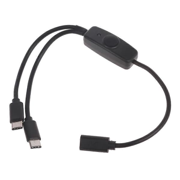 USB C-kabel med tænd/sluk-knap USB Type C han til hun strømkabel[LD]