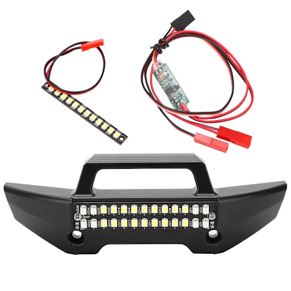 RC aluminiumlegering forreste kofanger med LED-lys til Traxxas MAXX 89076 1/10 RC bil