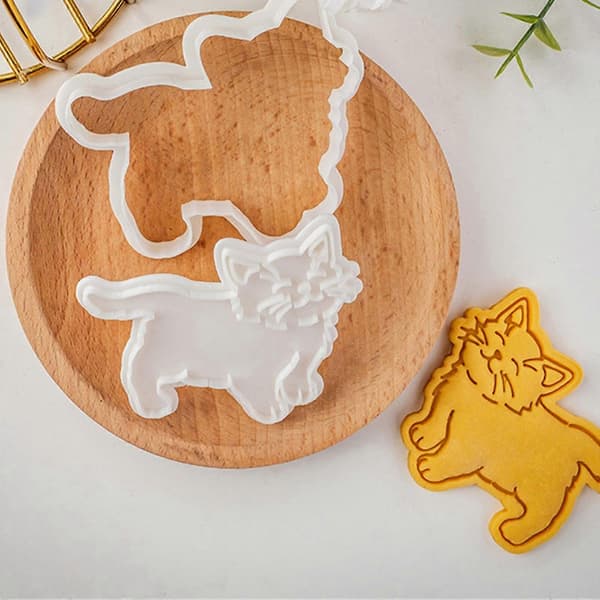 Søde katteformer kiksforme elegante katte mønster kiksestempel kiksform til sød dessertfremstilling Kitten F