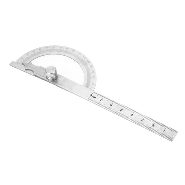 Vinkelmåler i rustfritt stål 15cm linjal 80x120mm