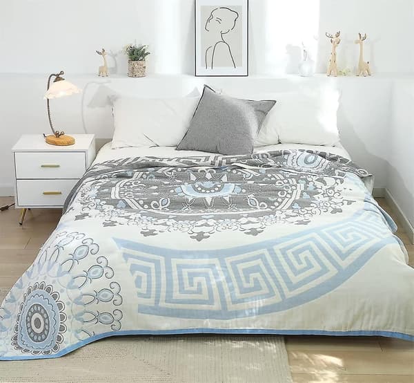 Bomullsrutete Boho Sengeteppe Dobbeltsidig Rutete Sengetøy Sofateppe 150 X 200 Cm color 6
