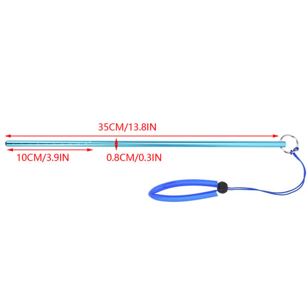 Dykning i aluminiumslegering Tickle Pointer Stick med måling og lanyard (blå)