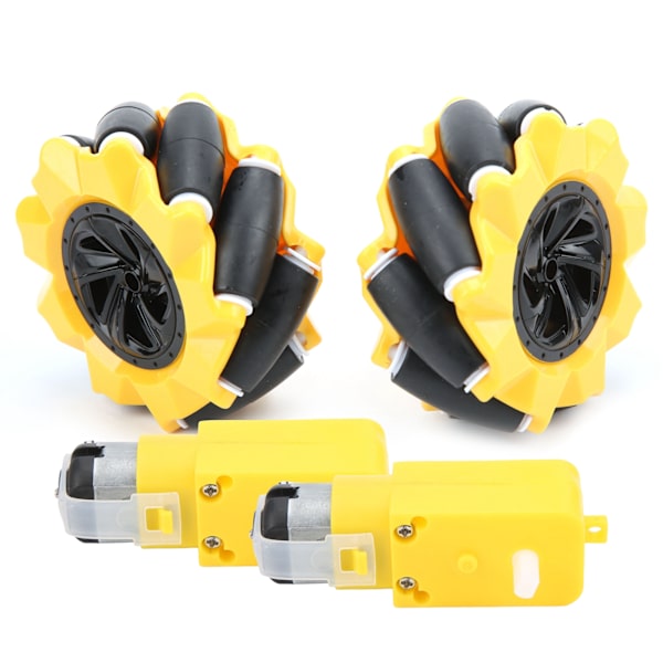 Mecanum-pyörät TT-vaihtomoottorille Älykäs robottiauto Osien tarvikkeet DIY-leluosat 80 mm