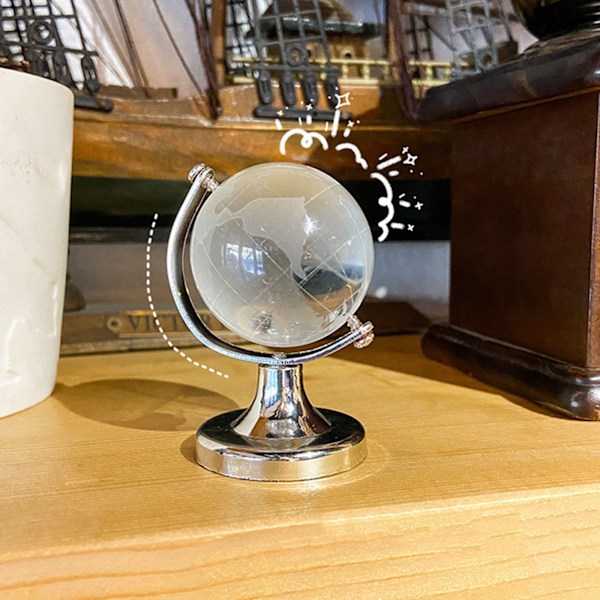 Enkel Ins Style Mini Globe Jente Hjerte Kreativ Transparent Bordsskivedekorasjon