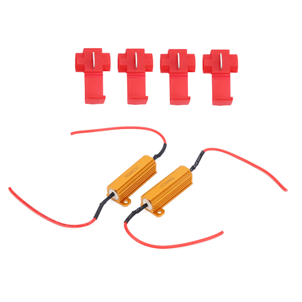 2 stk 50W LED Dekoder 8Ω Lastmotstand Canbus Feilfri Kanseller for Frontlys Tåkelys DRL