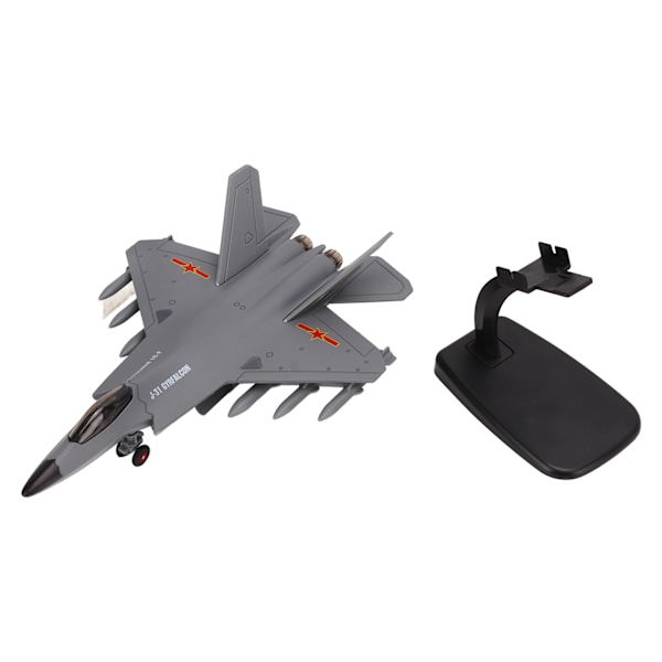 J 31 kinesisk fighter modell hög simulering Pull Back funktion fighter modell leksaker med lätt musik för barn presenter leksaker grå