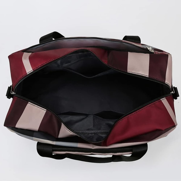 Taitettava matkalaukku, kokoontaittuva ruudullinen kuiva- ja märkäerotusolkalaukku Kevyt urheilulaukku olkahihnalla Red