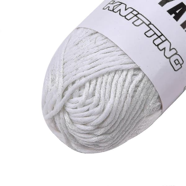 4 ruller selvlysende garn, selvlysende heklegarn for hekling, strikking, selvlysende fingergarn - Snngv white