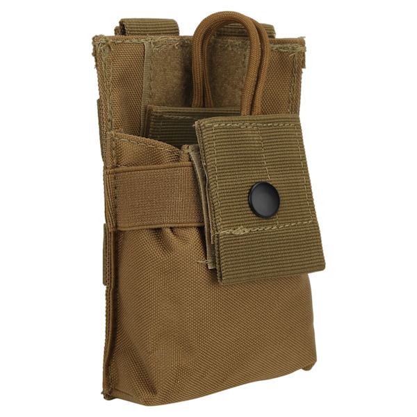 Multifunktionel Molle Radioholder Holster Walkie Talkie Taske Pose til To-vejs Radio (Tan)