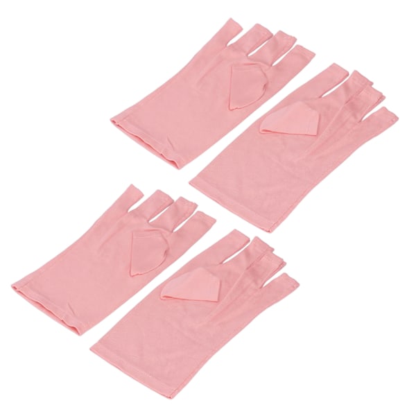 Nagel UV-handskar Handskydd Andas Återanvändbar Stretchig professionell nagellampa Fingerlösa UV-handskar Rosa