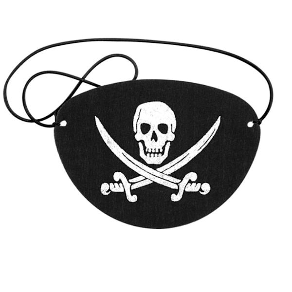 6 stk Piratøye-lapper Filt Ett Øye Skjelett Kaptein Øye-lapper for Halloween Jul Pirat Temafest