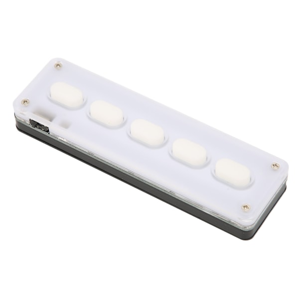 Programmerbart knappsæt 5 taster Ledningsført USB Trådløs Bluetooth Dobbelttilstand Mini Silikon Lydløs DIY Programmerbart Spiltangentbord Hvid