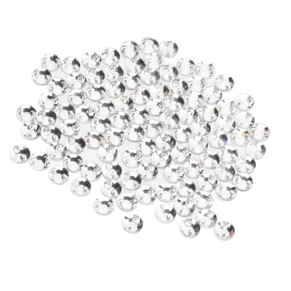 100 stk. Flatback Rhinestones Dobbel Hull Design Enkel å Bruke Utsøkte Dekorative DIY Deler for Dekorasjon 10mm