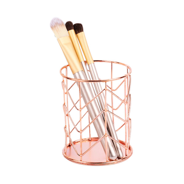 Metallinen pöytäjärjestäjä kynille, meikkisivellin, kirjepaperille, rauta, pöytäjärjestäjä (Rose Golden)
