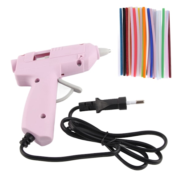 Smältlimmaskin med 50 limstift Snabb Förvärmning Mini Smältlimmaskin Kit för DIY Hantverk 20W 110‑240V EU-kontakt