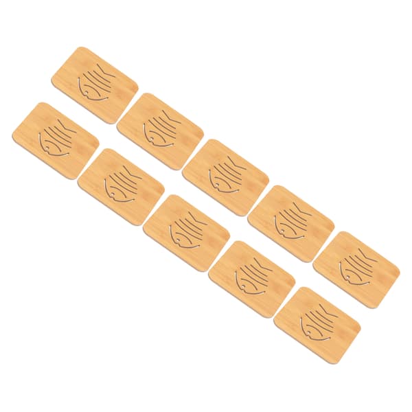 10pcs Hollow Table Mat Imitation Bamboo Insulation Anti-scalding Bowl Cup Mat Kitchen Accessories Small Fish