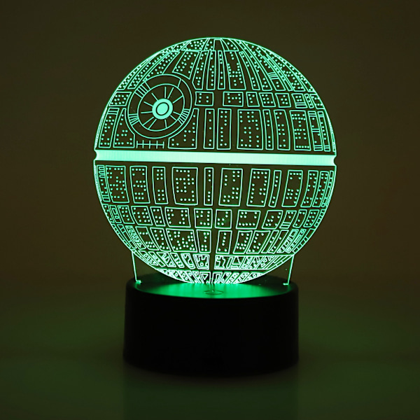 Natlampe ABS-fod Planetmønsterlampe Touch Switch (sort uden fjernbetjening)