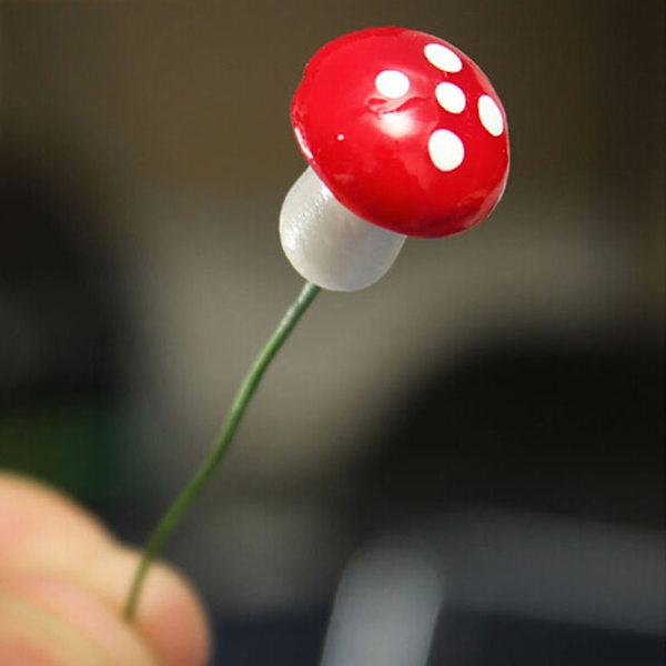 50 stk Mini soppdekorasjon Miniatyrhagehåndverk liten kunstig sopp