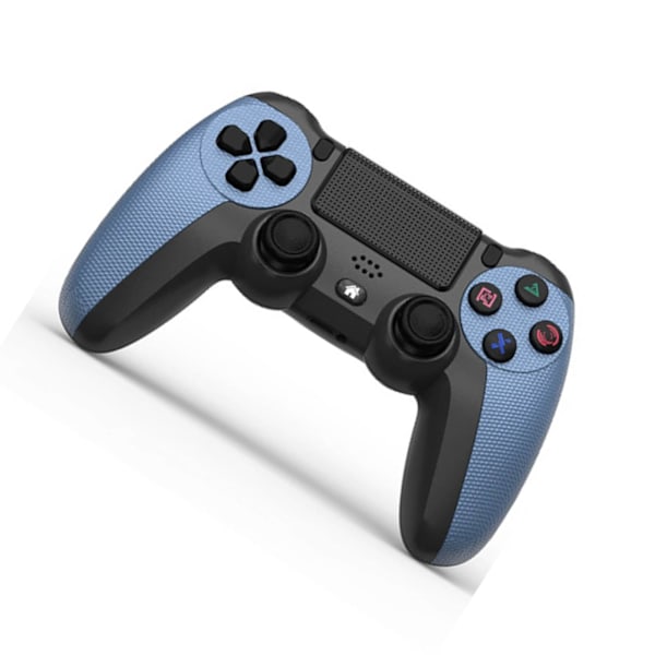 Trådlös Spelkontroll Dubbel Vibration Noggrann Kontroll Bluetooth Spelkontroll med Ljuslist för PS4 Kamouflage Blå