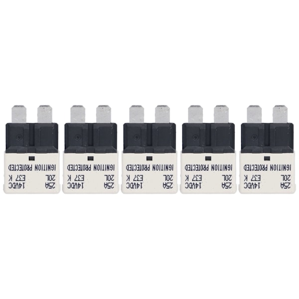 E37 Auto T1 Reset Sikringsautomat UL Grade 94V0 Termoplastisk ATC ATO Sikringsautomater 25A 5 Pak