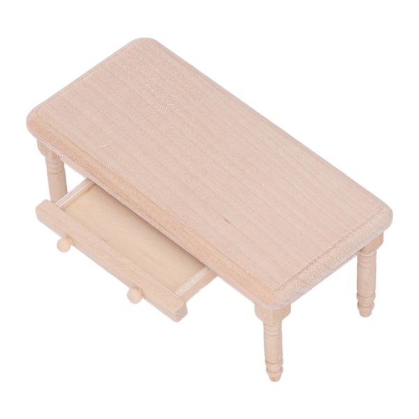 Nukkekodin ruokapöytä 1:12 mittakaavassa Yksinkertainen Elegantti muotoilu Kestävä puu Miniatyyri teepöytä 1:12 nukkekodille
