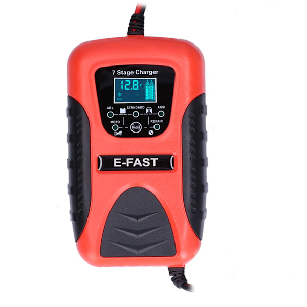 12V 7A automatisk bilbatterilader 7-trinns for gressklippere Motorsykkel SUV-båt EU-kontakt 100-240V