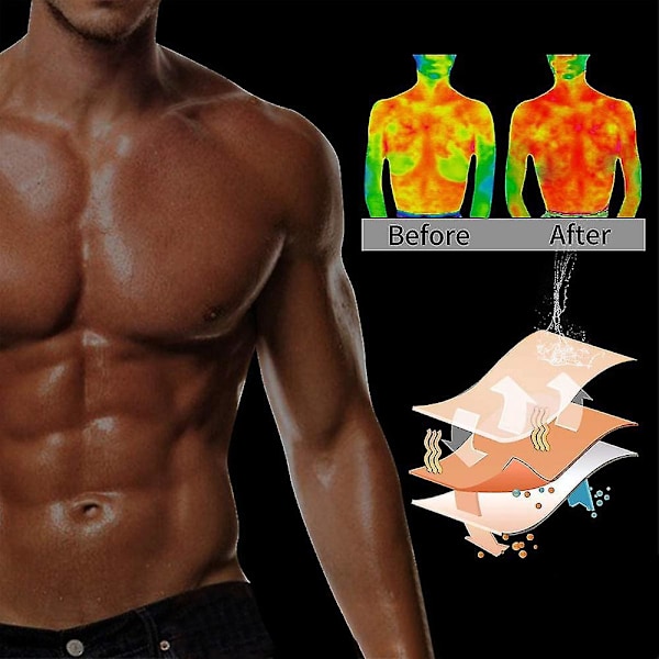 Neopren Sauna Lynlås Waist Trainer Vest til Mænd XL Sort