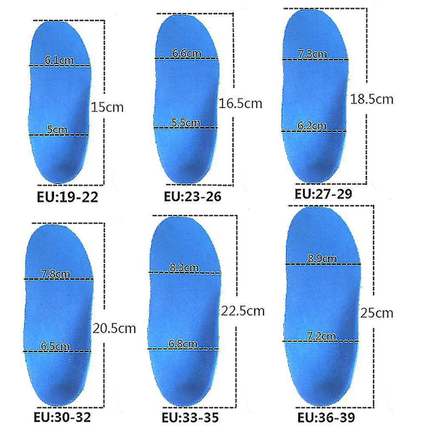 Ortopediset pohjalliset lapsille | Kaari tuen korjaus | Jalkaterveyden hoito litteille jaloille | EU33-35 22,5cm