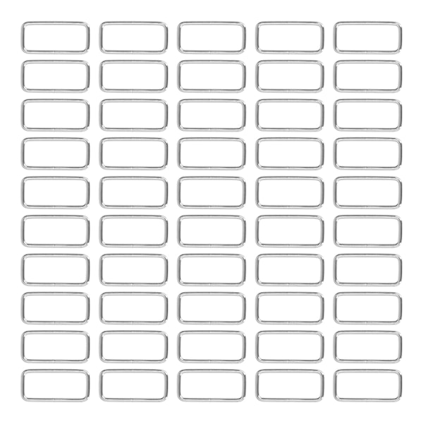 50 st Metallringar Slitstarka Järn Rektangel Spänne Ringar för DIY Bälte Handväska Spänne Hårdvara Kläder Dekoration 3x38x15mm