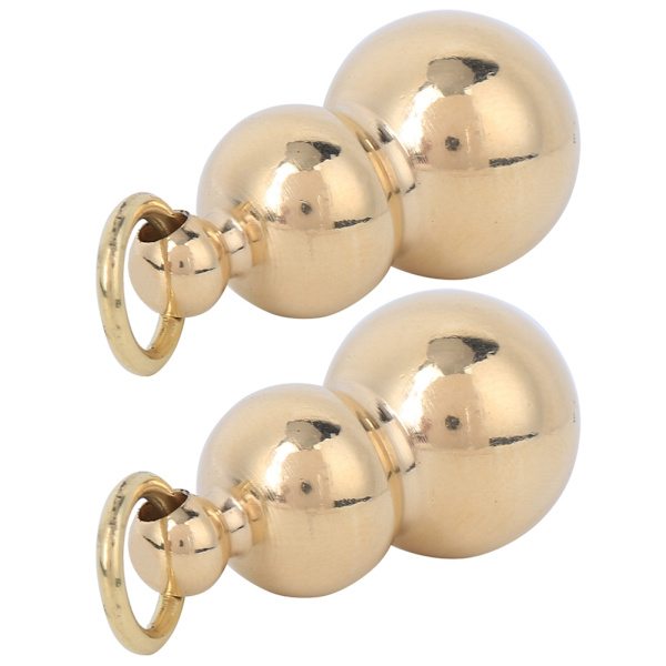 2 stk/sett Nøkkelring i massiv messing kalebassheng Stor størrelse Utsøkt rene håndlagde hengende Dekorasjon Messing 2,9 cm Høyde 1,55 cm Diameter