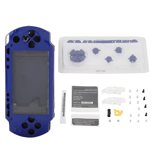 PSP 1000 Blue Full Shell Housing Set med knappsats