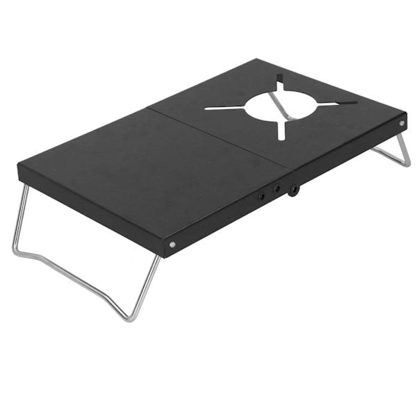Udendørs Vindtæt Kogeplade Stativ Rustfrit Stål Camping Kogeplade Foldbar Holder Bord Sort