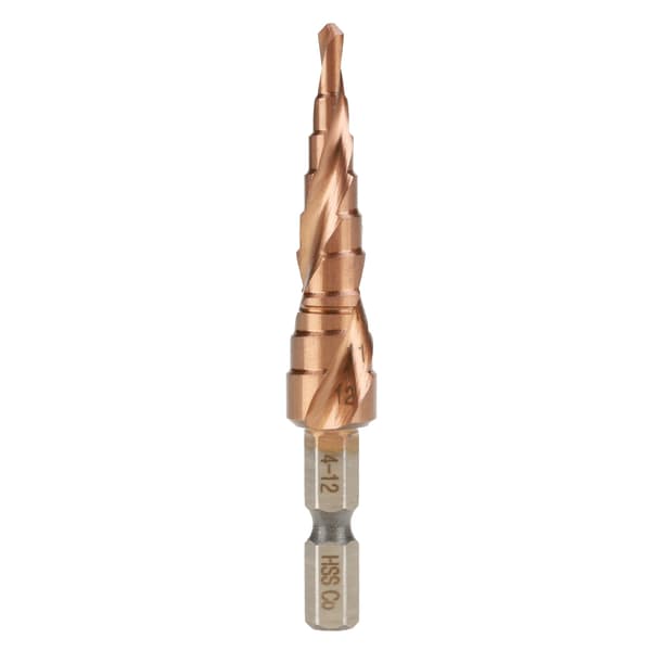 Snabbstål Hex Skaft Spiralspår Steg Kobolt Borr 4-12mm