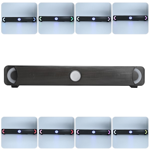 Smalody USB-lading Multimedia-høyttaler HiFi Bærbar Datamaskin Høyttaler med LED-lys