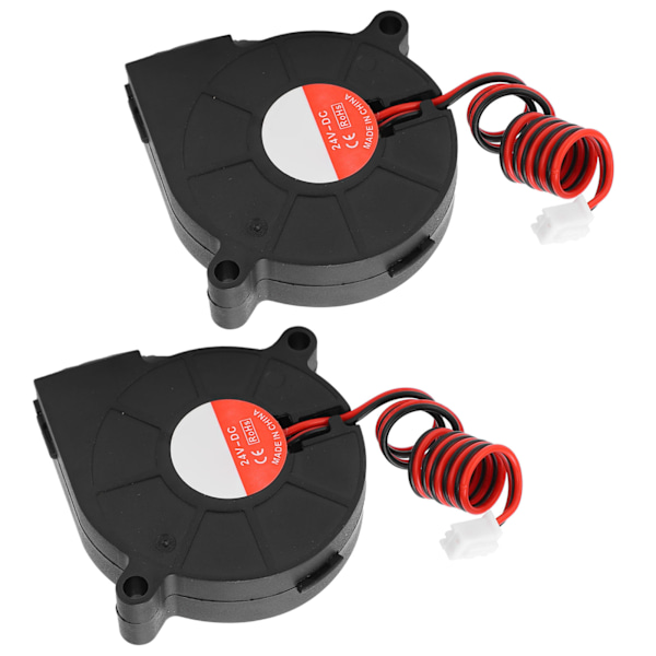 2st 3D-skrivarfläkt Tyst kylfläkt Passar för Ender-3 Ersättningsdel 50x50x15mm DC24V