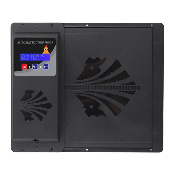 Automatic Chicken Coop Door USB Horizontal Opening Automatic Chicken Coop Door Opener with Timer Black
