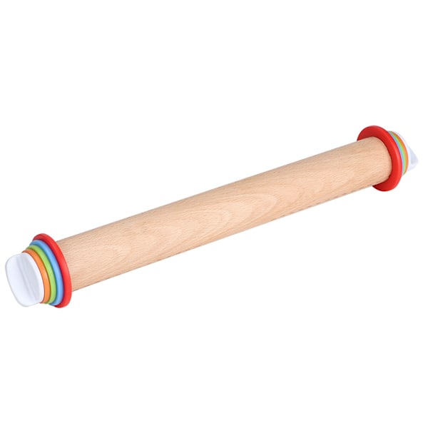 Wooden Adjustable Thickness Rolling Pin Flour Stick Dough Rollers Handle with Scale for Kitchen/Bakery Rolling Pin 43cm