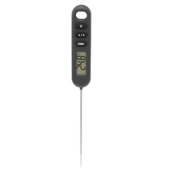Kjøtttermometer Rask Lesing Digital Matlaging Kjøkken Grilltermometer med Lang Sonden Svart