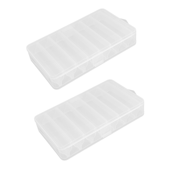 2 stk Fiskebeiteboks Plast Klar Synlig Fiskebeite Bläkksprut Jig Kroker Tilbehør Oppbevaringsboks Beholder For Utendørsbruk