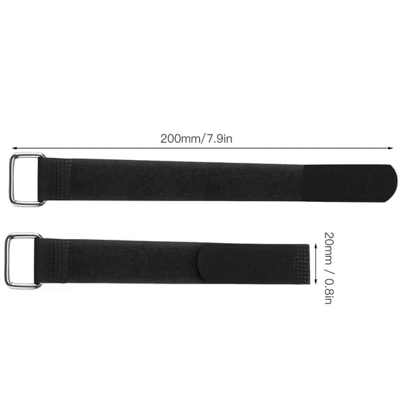 Justerbare elastiske sykkelstropper - 2-pakning, 20x200mm, nylon, svart