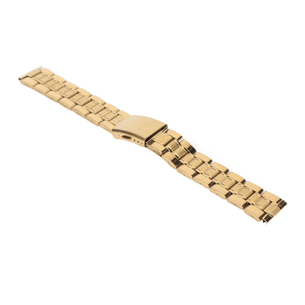 Klockband i rostfritt stål Quick Release Dubbellås Spänne Byte av metall klockarmband för män Dam Guld 18mm/0.71in