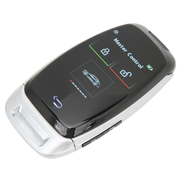 Bilsmart LCD-nøgle Touchscreen Bluetooth 5.0-forbindelse Nøglefri Adgang Glat Berøring til En-knaps Start Modeller Sølv