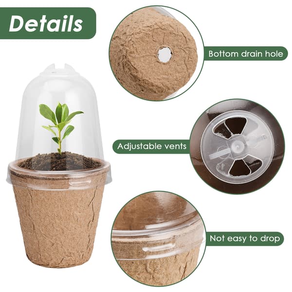 Planting Cup Biodegradable Seedling Pots with Humidity Dome for Nurseries