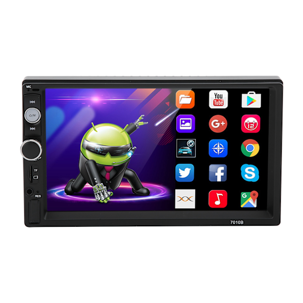 7 tommer Bilradio Stereo 1Din Touchscreen WiFi Navigation Bluetooth USB med RDS Bakkamera til Android 9.1 1+16GB