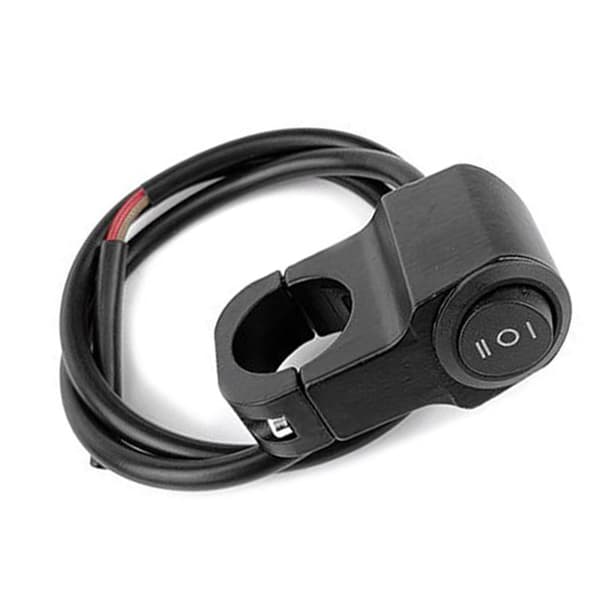 Motorcycle Headlight Switch Aluminum Alloy Motorcycle ON OFF Push Button Handlebar Steering Rocker Switch for Modification Black