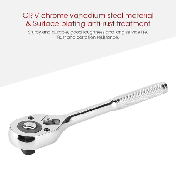 Quick Release Ratchet Wrench 45 Teeth Adjustable Chrome Plated Socket Wrench Square Head Professional Hand Tools 1/2 inch
