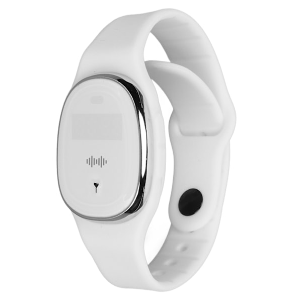 Myggebåndsur med ultralyd - USB-opladning, display, myggemiddelarmbånd til voksne og børn, hvid