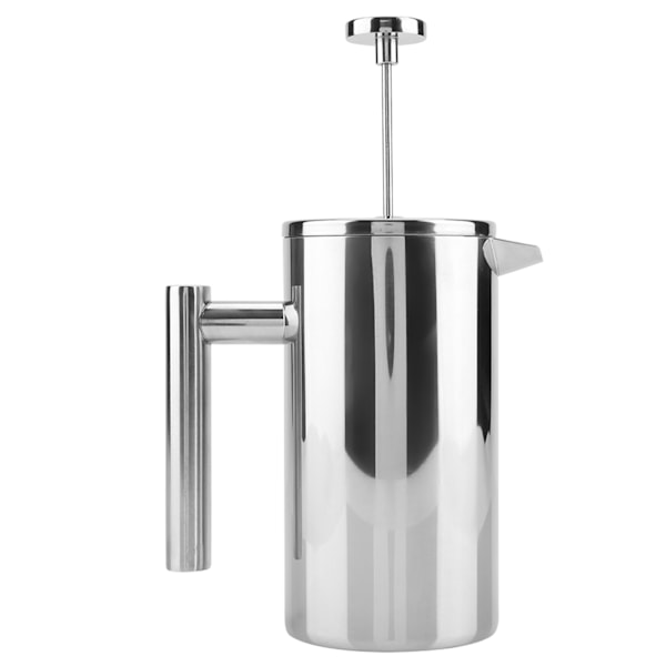 Dobbelt vægget kaffebrygger i rustfrit stål fransk presse tekande med filter (1000 ml)